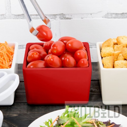 TableCraft CW4024R Contemporary Collection Red 1 Qt. Straight Sided Bowl