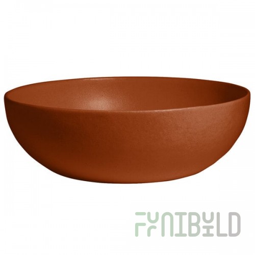 G.E.T. Enterprises BRD18BR Bugambilia 15.9 Qt. Classic Textured Finish Brick Resin-Coated Aluminum Extra Large Deep Round Bowl