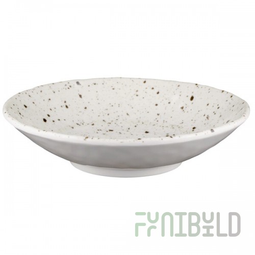 Elite Global Solutions D92R-CC Macchiato 42 oz. Chocolate Chip Round Melamine Bowl - 6/Case