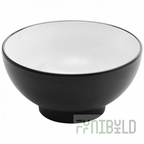American Metalcraft 30 oz. Black and White Melamine Noodle Bowl