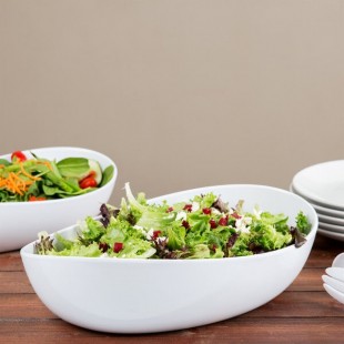 GET B-192-W Osslo 6 Qt. White Oval Melamine Bowl - 3/Case