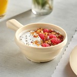 Acopa Foundations 10 oz. Tan Melamine Soup Bowl with Handle - 12/Pack