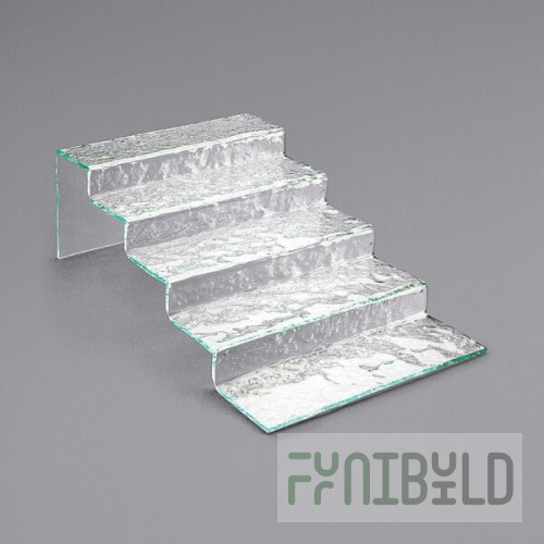 Cal-Mil 1463 Glacier Faux Glass 5 Tier Stair-Step Riser - 11 1/2