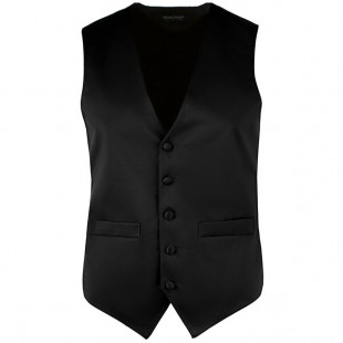 Henry Segal Men's Customizable Black Satin Server Vest - M