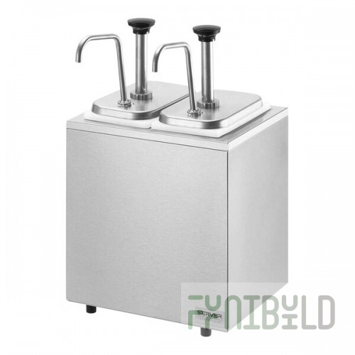 Server Stainless Steel Insulated Countertop Pump Dispenser with 2 Fountain Jars and 2 Stainless Steel Pumps