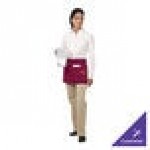 Chef Revival Burgundy Poly-Cotton Customizable Waist Apron with 3 Pockets - 12