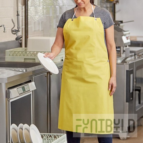 Choice Yellow 8 Mil Light Weight Vinyl Dishwasher Apron - 40