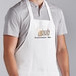 Choice White Customizable Poly-Cotton Front of House Bib Apron with 3 Pockets - 25 Choice White Customizable Poly-Cotton Front of House Bib Apron with 3 Pockets - 25