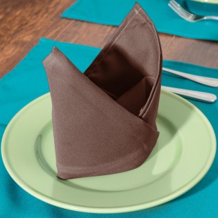 Intedge Brown 100% Polyester Cloth Napkins, 22 Intedge Brown 100% Polyester Cloth Napkins, 22