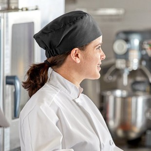 Choice Black Customizable Mesh Top Chef Skull Cap / Pill Box Hat - M Choice Black Customizable Mesh Top Chef Skull Cap / Pill Box Hat - M