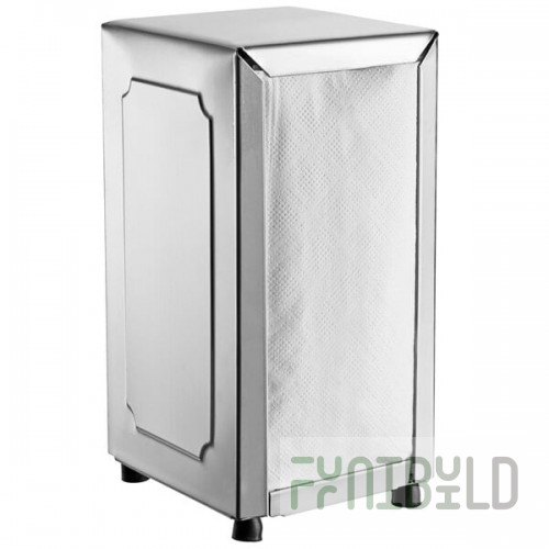 Choice Stainless Steel Tall-Fold Two-Sided Tabletop Napkin Dispenser