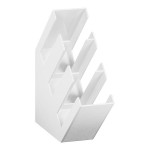 Cal-Mil Classic White 3-Compartment Slanted Cup / Lid Organizer 2048-3-15 Cal-Mil Classic White 3-Compartment Slanted Cup / Lid Organizer 2048-3-15