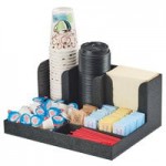 Cal-Mil Classic White 3-Compartment Slanted Cup / Lid Organizer 2048-3-15 Cal-Mil Classic White 3-Compartment Slanted Cup / Lid Organizer 2048-3-15