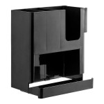 Choice Black 4-Section Countertop Cup, Lid and Straw Organizer