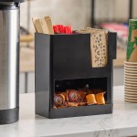 Choice Black 4-Section Countertop Cup, Lid and Straw Organizer