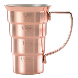 Barfly® M37108CP 2 oz. Copper-Plated Stepped Jigger with Handle Barfly® M37108CP 2 oz. Copper-Plated Stepped Jigger with Handle