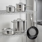 Vollrath Optio 10-Piece Induction Ready Stainless Steel Cookware Set with 2 Sauce Pans, 6 Qt. Saute, 2 Fry Pans, and 11 Qt. Stock Pot