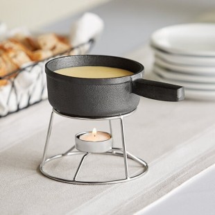 Valor 12 oz. Pre-Seasoned Mini Cast Iron Fondue Pot with Stand Valor 12 oz. Pre-Seasoned Mini Cast Iron Fondue Pot with Stand