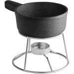 Valor 12 oz. Pre-Seasoned Mini Cast Iron Fondue Pot with Stand Valor 12 oz. Pre-Seasoned Mini Cast Iron Fondue Pot with Stand