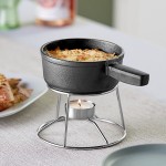 Valor 12 oz. Pre-Seasoned Mini Cast Iron Fondue Pot with Stand Valor 12 oz. Pre-Seasoned Mini Cast Iron Fondue Pot with Stand