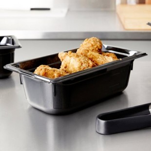 Vollrath 9034420 Super Pan® 1/3 Size Black High Heat Plastic Food Pan - 4 Vollrath 9034420 Super Pan® 1/3 Size Black High Heat Plastic Food Pan - 4