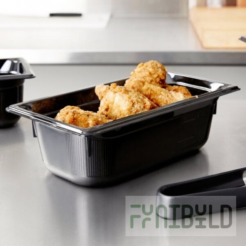 Vollrath 9034420 Super Pan® 1/3 Size Black High Heat Plastic Food Pan - 4