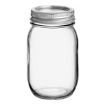 Choice 16 oz. Pint Regular Mouth Glass Canning / Mason Jar with Silver Metal Lid and Band - 12/Case Choice 16 oz. Pint Regular Mouth Glass Canning / Mason Jar with Silver Metal Lid and Band - 12/Case