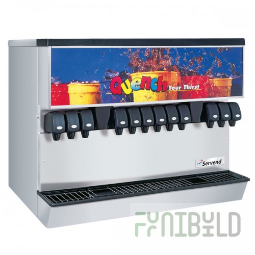 Servend 2706100 MDH-302 12 Valve Sanitary Lever Countertop Ice/Beverage Dispenser with 300 lb. Ice Storage and Internal Carbonator