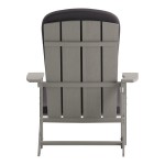 Flash Furniture Charlestown Light Gray Faux Wood Adirondack Chair with Gray Cushions - 2/Set Flash Furniture Charlestown Light Gray Faux Wood Adirondack Chair with Gray Cushions - 2/Set