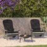 Flash Furniture Charlestown Light Gray Faux Wood Adirondack Chair with Gray Cushions - 2/Set Flash Furniture Charlestown Light Gray Faux Wood Adirondack Chair with Gray Cushions - 2/Set