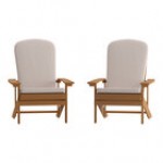 Flash Furniture Charlestown Light Gray Faux Wood Adirondack Chair with Gray Cushions - 2/Set Flash Furniture Charlestown Light Gray Faux Wood Adirondack Chair with Gray Cushions - 2/Set