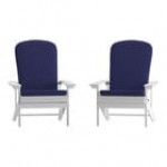 Flash Furniture Charlestown Light Gray Faux Wood Adirondack Chair with Gray Cushions - 2/Set Flash Furniture Charlestown Light Gray Faux Wood Adirondack Chair with Gray Cushions - 2/Set