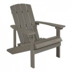 Flash Furniture Charlestown Light Gray Faux Wood Adirondack Chair with Gray Cushions - 2/Set Flash Furniture Charlestown Light Gray Faux Wood Adirondack Chair with Gray Cushions - 2/Set
