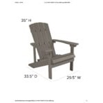 Flash Furniture Charlestown Light Gray Faux Wood Adirondack Chair with Gray Cushions - 2/Set Flash Furniture Charlestown Light Gray Faux Wood Adirondack Chair with Gray Cushions - 2/Set