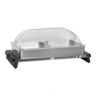 Cadco WTBS-2RT 2-Compartment Half Size Electric Buffet Server with Roll Top Lid - 120V Cadco WTBS-2RT 2-Compartment Half Size Electric Buffet Server with Roll Top Lid - 120V