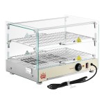 Carnival King HDSG2A Silver Square Glass Full Service Hot Food Display Case with 2 Shelves - 120V, 800W Carnival King HDSG2A Silver Square Glass Full Service Hot Food Display Case with 2 Shelves - 120V, 800W