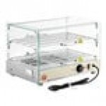 Carnival King HDSG2A Silver Square Glass Full Service Hot Food Display Case with 2 Shelves - 120V, 800W Carnival King HDSG2A Silver Square Glass Full Service Hot Food Display Case with 2 Shelves - 120V, 800W