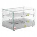 Carnival King HDSG2A Silver Square Glass Full Service Hot Food Display Case with 2 Shelves - 120V, 800W Carnival King HDSG2A Silver Square Glass Full Service Hot Food Display Case with 2 Shelves - 120V, 800W