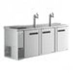 Avantco UDD-4-CT-S-6 Stainless Steel Kegerator / Beer Dispenser with (2) Triple Tap Tower and Club Top - (3) 1/2 Keg Capacity