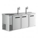 Avantco UDD-4-CT-S-6 Stainless Steel Kegerator / Beer Dispenser with (2) Triple Tap Tower and Club Top - (3) 1/2 Keg Capacity