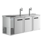 Avantco UDD-4-CT-S-6 Stainless Steel Kegerator / Beer Dispenser with (2) Triple Tap Tower and Club Top - (3) 1/2 Keg Capacity