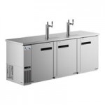 Avantco UDD-4-CT-S-6 Stainless Steel Kegerator / Beer Dispenser with (2) Triple Tap Tower and Club Top - (3) 1/2 Keg Capacity