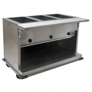 Eagle Group PHT3OB-240-3 Three Pan Open Well Portable Electric Hot Food Table with Open Front - 240V, 3 Phase Eagle Group PHT3OB-240-3 Three Pan Open Well Portable Electric Hot Food Table with Open Front - 240V, 3 Phase