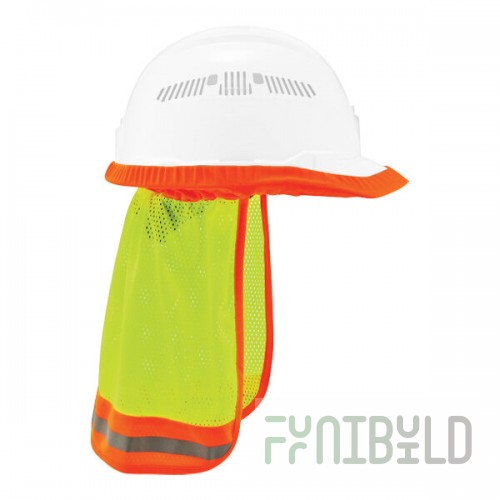Ergodyne GloWear 8005 Hi-Vis Lime Mesh Hard Hat Neck Shade with Reflective Trim 29053