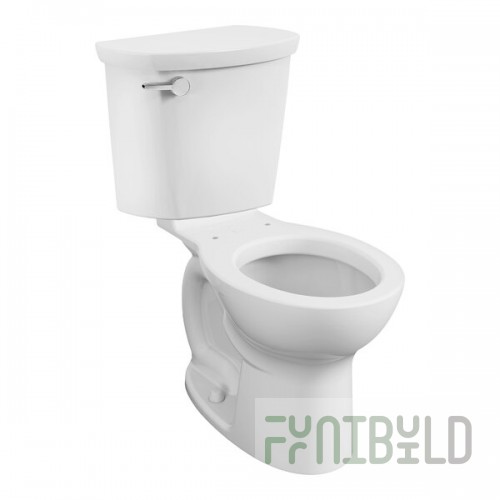 American Standard Cadet PRO 215BA104.020 White Vitreous China Floor-Mount Chair Height Round Toilet with High-Efficiency Tank - 1.28 GPF