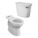 American Standard Cadet PRO 215BA104.020 White Vitreous China Floor-Mount Chair Height Round Toilet with High-Efficiency Tank - 1.28 GPF