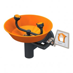 Guardian Equipment G1890 Wall Mounted PVC Eyewash Station with Bowl and Stainless Steel Check Valve