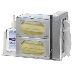 Omnimed 304005 Clear Acrylic 3-Compartment Infection Prevention Station with Sanitizer Section Omnimed 304005 Clear Acrylic 3-Compartment Infection Prevention Station with Sanitizer Section