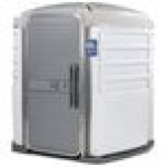 PolyJohn SA1-1008 We'll Care III White Wheelchair Accessible Portable Restroom - Assembled PolyJohn SA1-1008 We'll Care III White Wheelchair Accessible Portable Restroom - Assembled