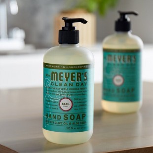 Mrs. Meyer's Clean Day 390064 12.5 oz. Basil Scented Hand Soap with Pump - 6/Case